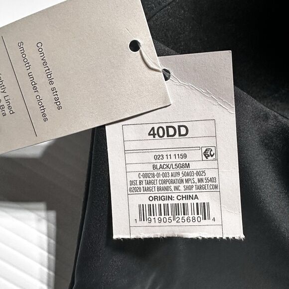 Auden Bra Lightly Lined WireFree Women’s 40DD Smooth Convertible Straps NWT - Picture 3 of 7